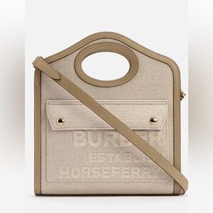 Authentic MINI HORSEFERRY LINEN COTTON CANVAS POCKET BAG